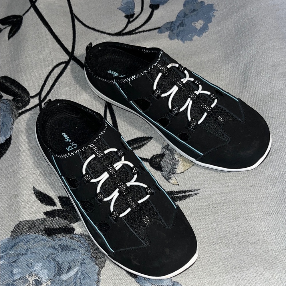 Easy Street Black Slip On Mule Sneakers